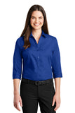 Ladies Port Authority® 3/4-Sleeve Carefree Poplin Shirt